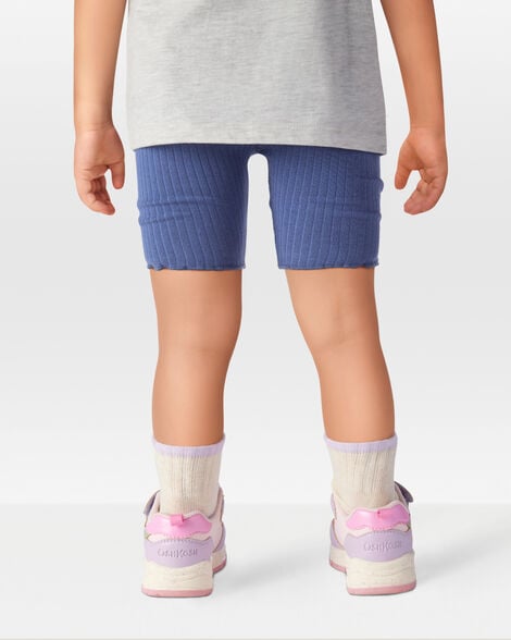  Product image 3 of Toddler Ribbed Bike Shorts - Blue