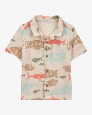Product image 1 of Toddler Sea Print Button-Down Shirt