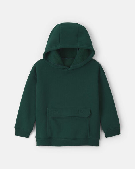 toddler boy fleece hoodie - dark green