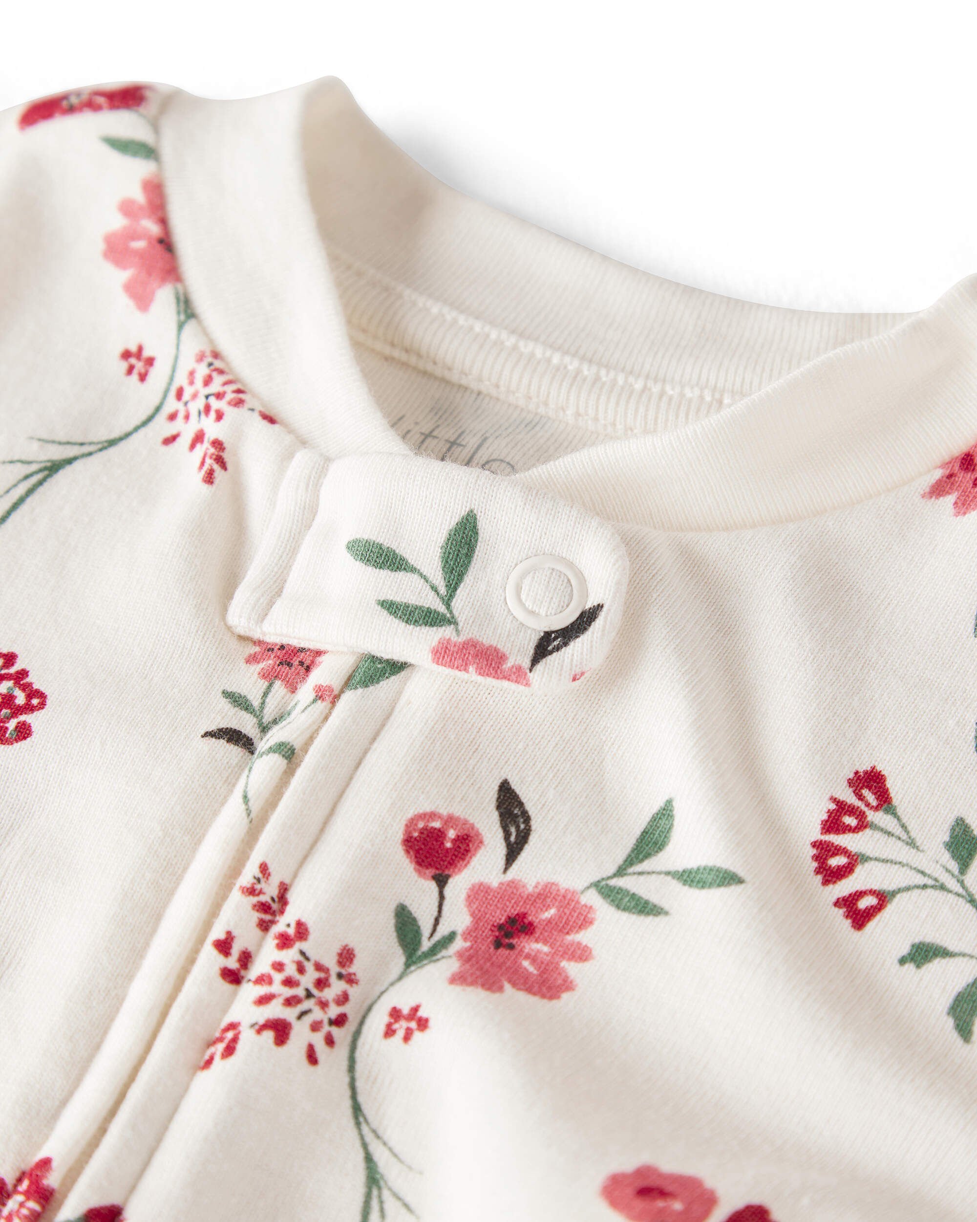 Baby Organic Cotton Sleep & Play Pajamas Rosethorn Hollow Print