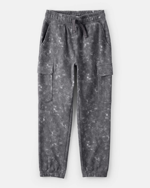 Product image 1 of Boys Acid Wash Print French Terry Joggers - Grey