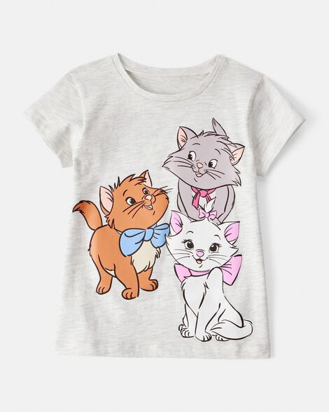 toddler girl disney© the aristocats short-sleeve graphic tee - grey