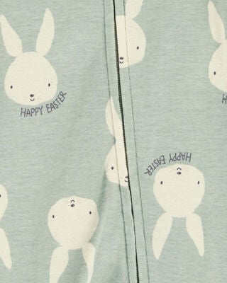 Product image 2 of Baby Bunny 2-Way Zip Cotton Sleep & Play Pajamas - Green