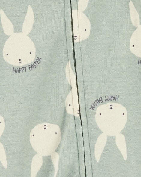  Product image 2 of Baby Bunny 2-Way Zip Cotton Sleep & Play Pajamas - Green