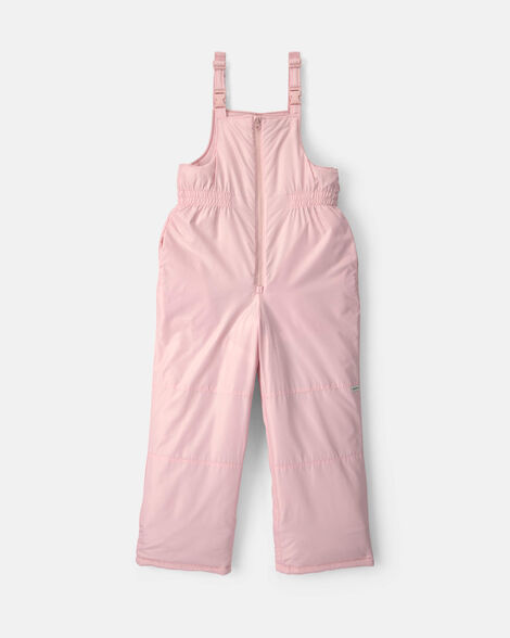 girls overall snowsuit bib - pink