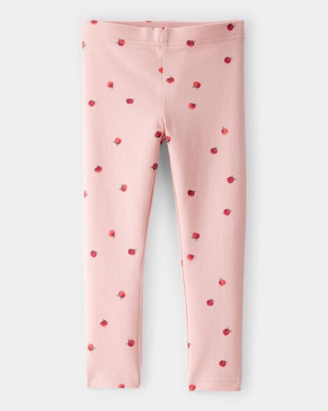  Product image 1 of Toddler Girl Cotton Apple Stretch Leggings - Pink