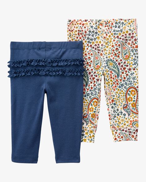  Product image 1 of Baby 2-Pack Pull-On Pants - Blue/Paisley