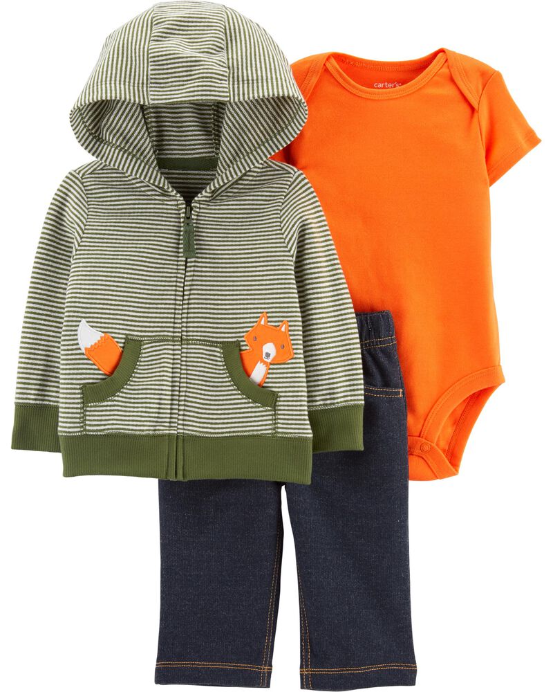 3 Piece Fox Little Jacket Set Carters Com