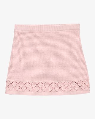 Product image 1 of Kid Pointelle Crotchet Knit Skirt - Pink