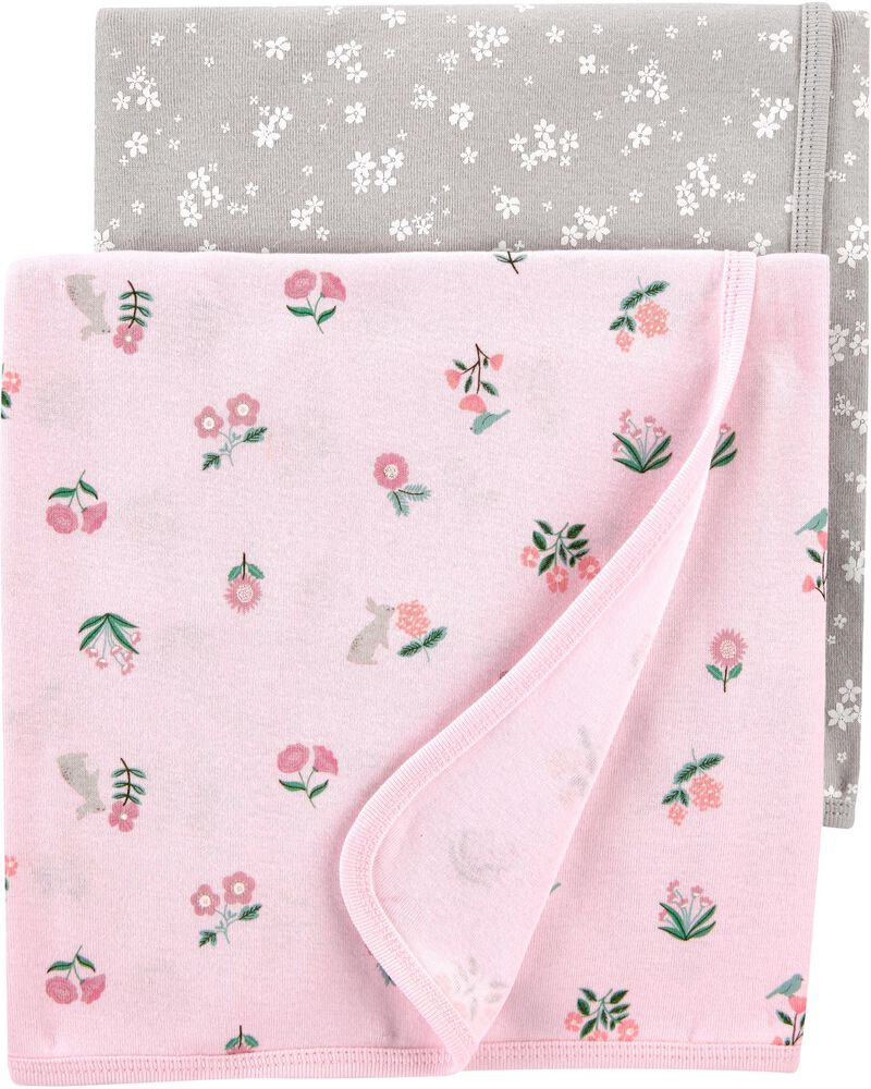2 Pack Floral Baby Blankets Carters Com