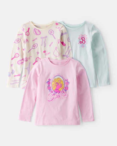 Product image 1 of Girls 3-Pack Barbie Long-Sleeve Graphic Tees