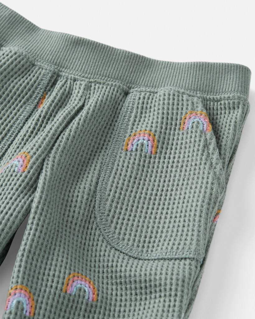 Baby Organic Cotton Waffle Knit Set in Magical Rainbow Print
