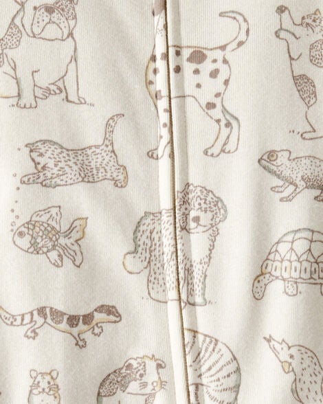  Product image 3 of Baby Organic Cotton Animal-Print Sleep & Play Pajamas