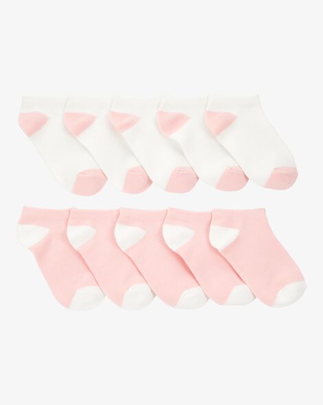  Product image 1 of Kid 10-Pack No-Show Socks - White/Pink