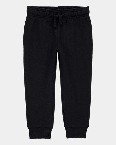 baby boy pull-on drawstring joggers - black