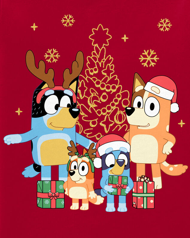 Product image 2 of Toddler Girl Christmas Bluey™ Long-Sleeve Graphic Tee - Red