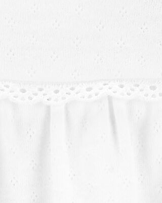 Product image 2 of Baby Pointelle Short-Sleeve Bodysuit - White