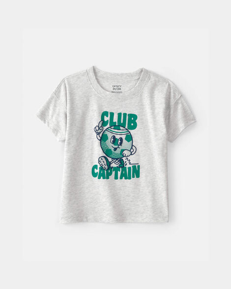 toddler boy 'club captain' graphic tee - grey