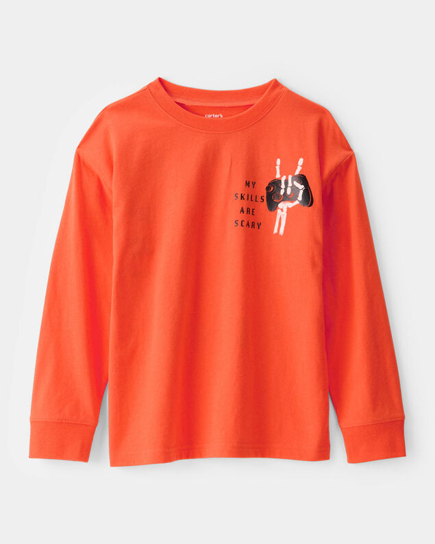 Product image 1 of Kid Halloween Video Game Long-Sleeve Graphic Tee - Orange