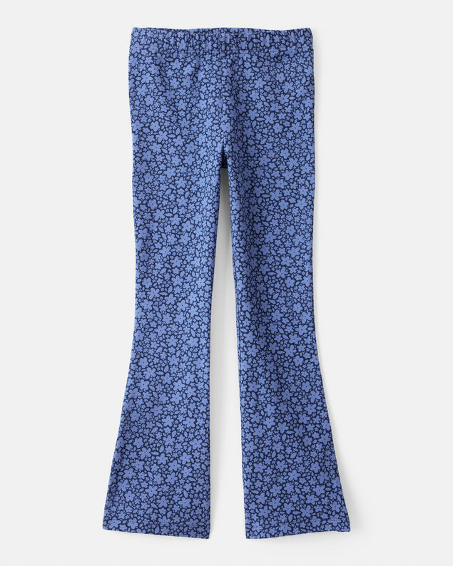 Product image 1 of Girls Cotton Floral Stretch Flare Leggings - Purple