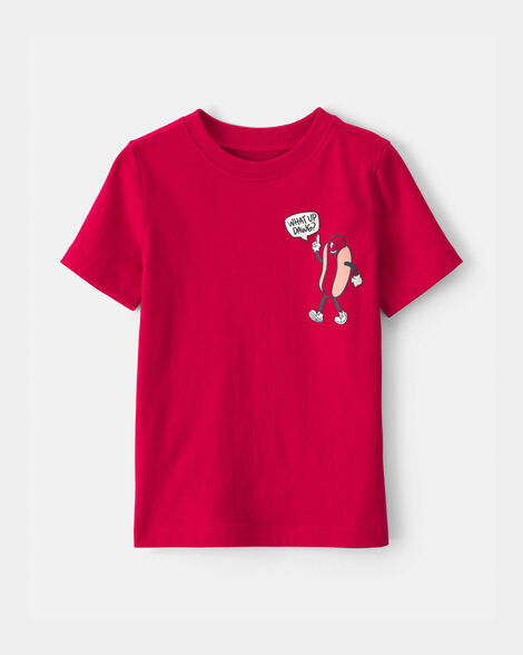 toddler boy hot dog graphic tee - red