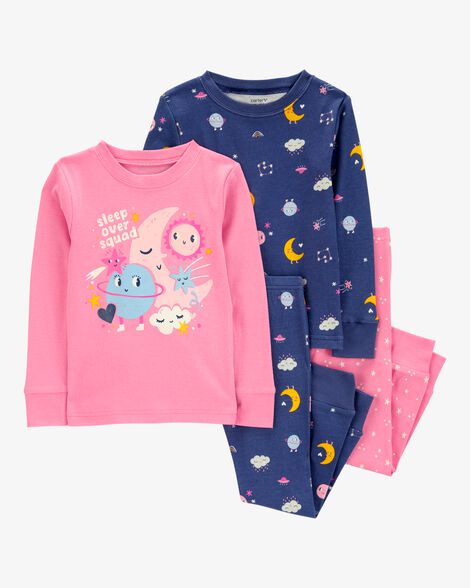 Product image 1 of Toddler 4-Piece Space Print 100% Snug Fit Cotton Pajamas