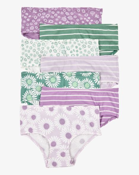  Product image 1 of Toddler 7-Pack Striped Floral Brief Stretch Underwear