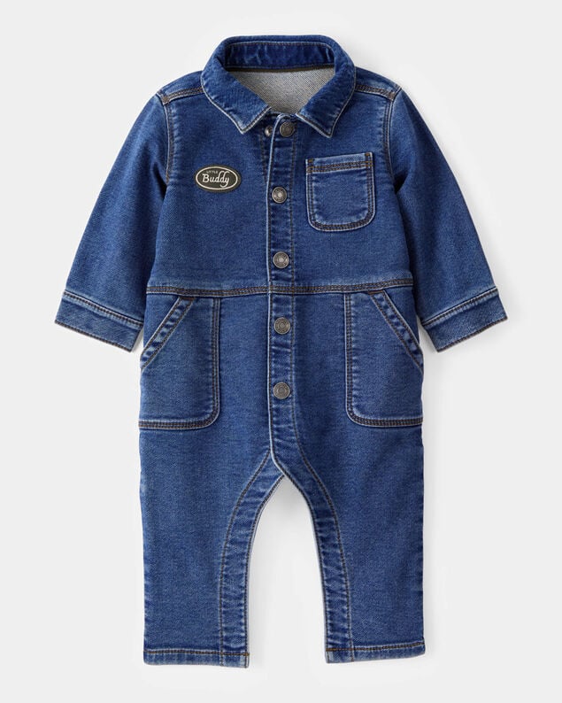 Product image 1 of Baby Little Buddy Snap-Up Denim Jumpsuit - Blue