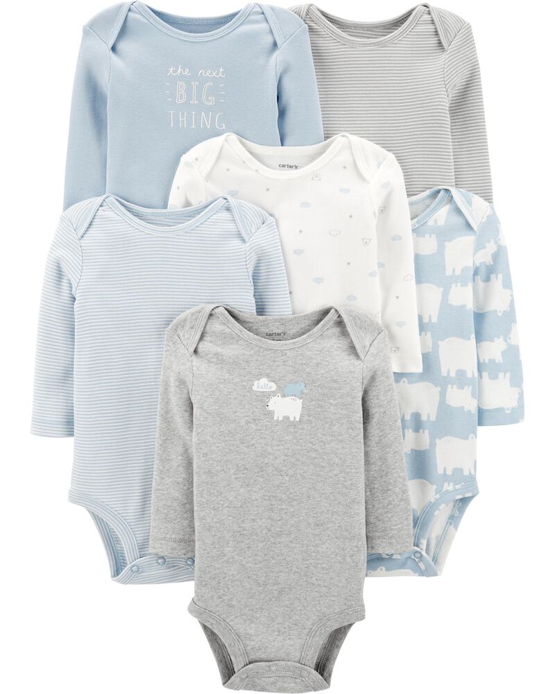 6 Pack Polar Bear Original Bodysuits Carters Com