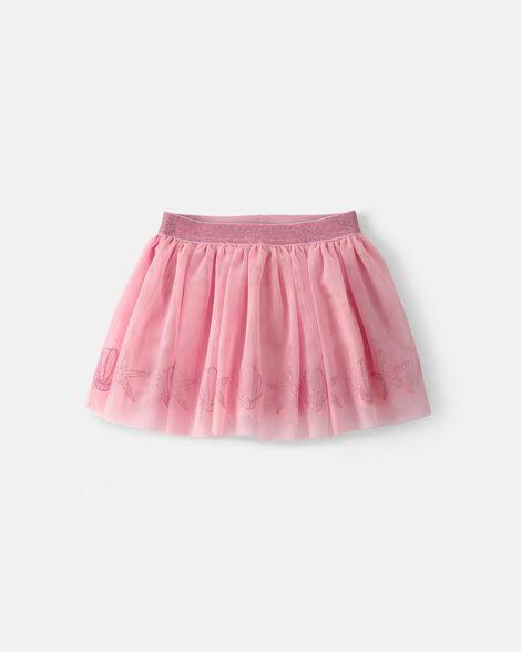 Toddler Girl Disney© Ariel Glitter Tulle Skort - Pink
