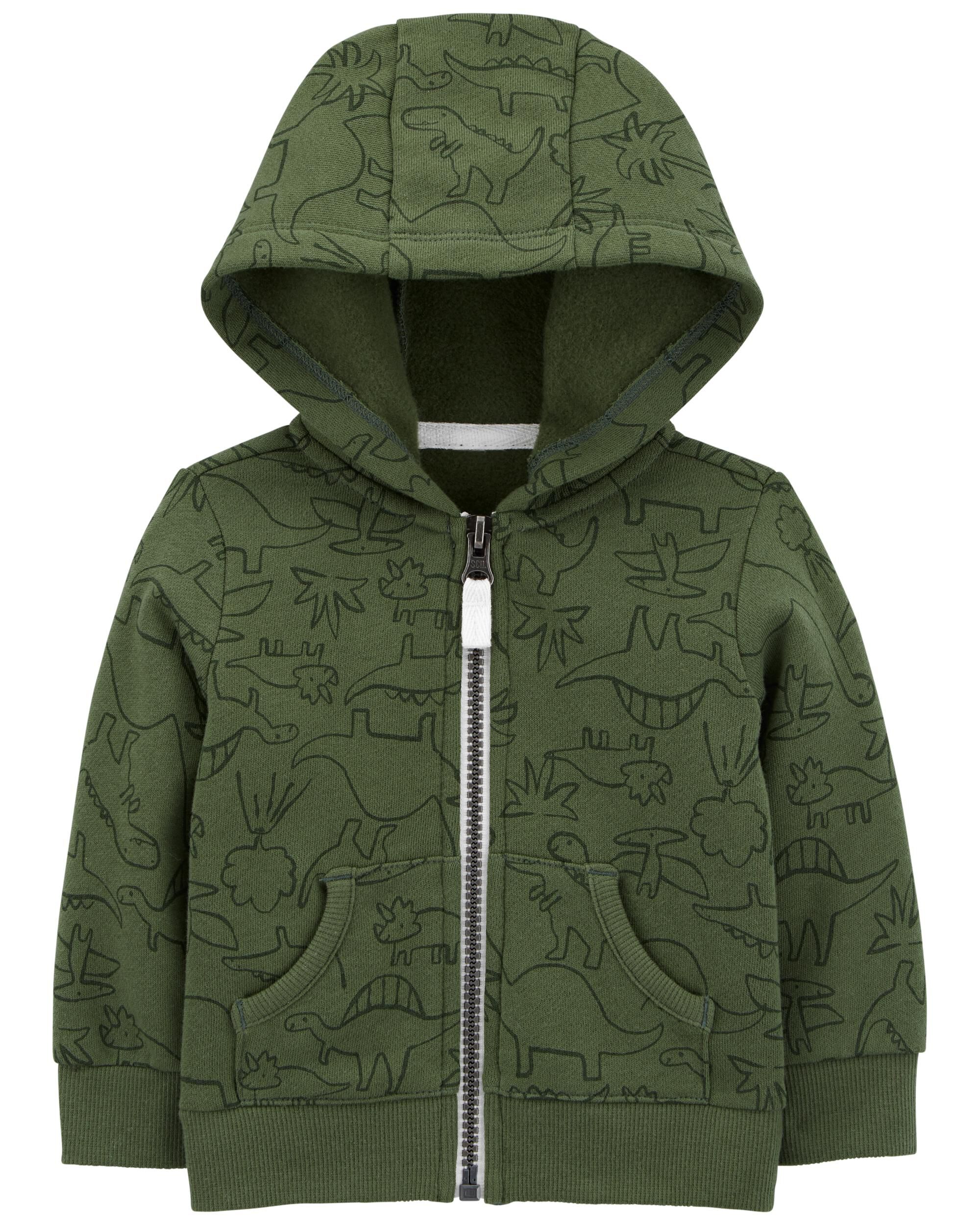 Baby Green Zip-Up Fleece Hoodie 