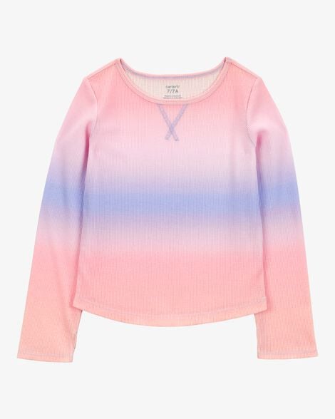 Product image 1 of Kid Ribbed Ombre Long-Sleeve Top - Purple/Pink