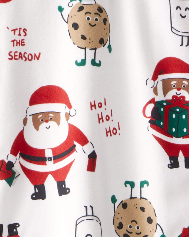 Product image 2 of Adult Brown Santa Milk & Cookies Fleece Long-Sleeve Loose Fit - White