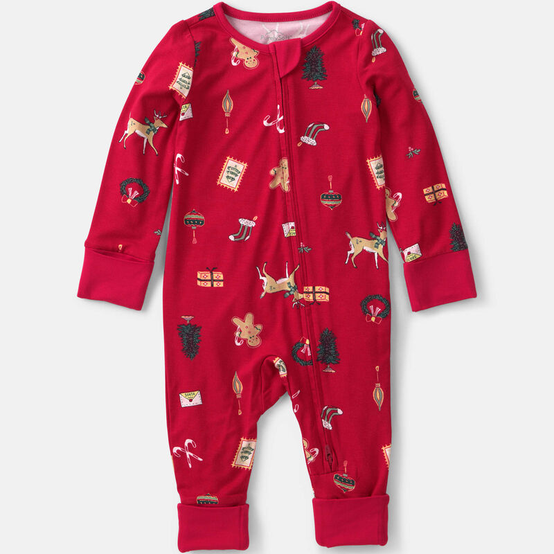 Baby Christmas PurelySoft™ 2-Way Zip Sleep & Play Pajamas - Red