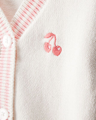 Product image 2 of Toddler Girl Cherry Cotton Long-Sleeve Sweater - Ivory