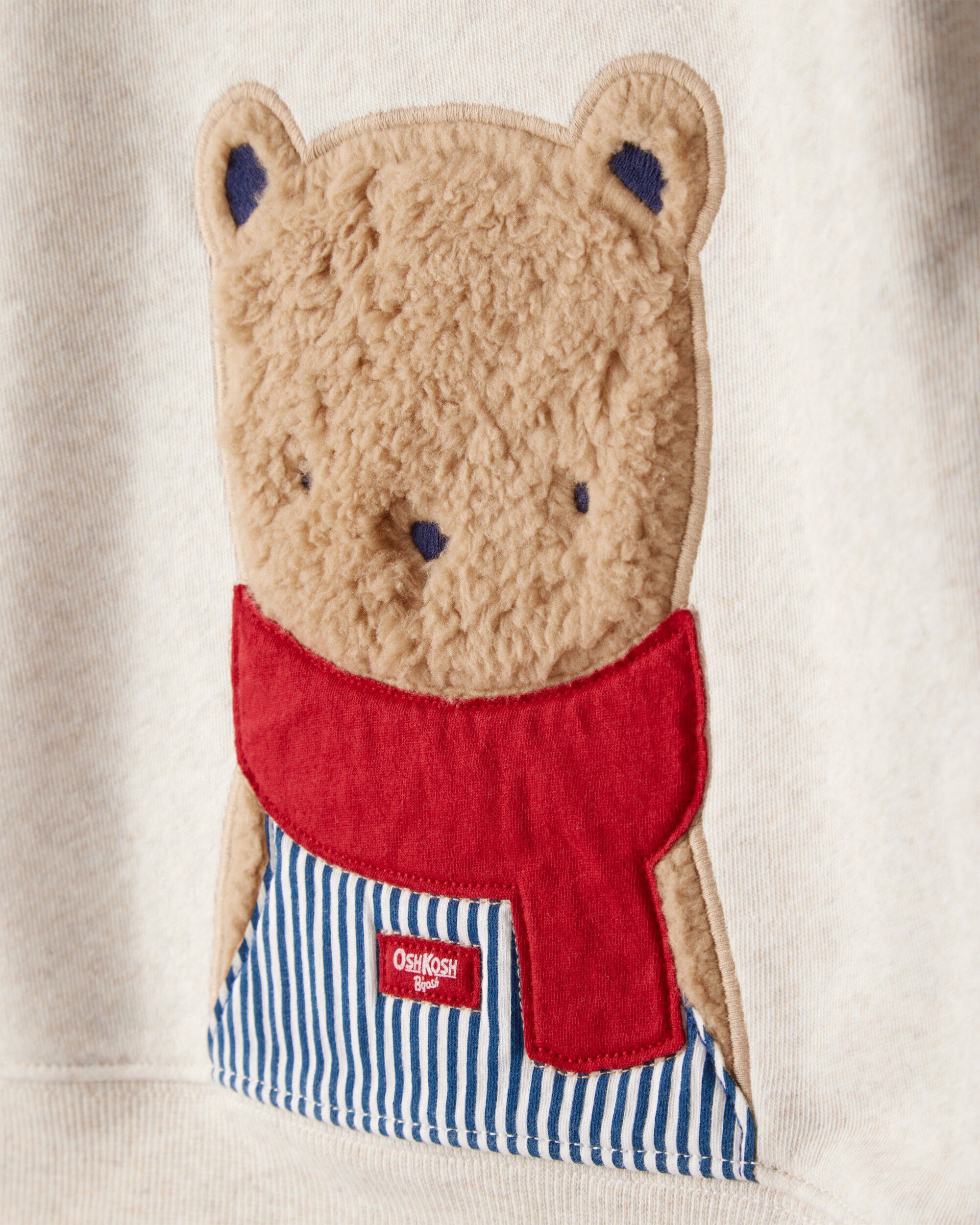 Toddler Boy Bear Fleece Long-Sleeve Pullover Sweatshirt - Beige