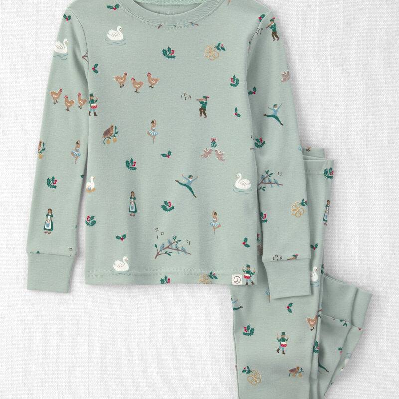 Toddler 2-Piece Organic Cotton Pajamas in 12 Days of Christmas Print