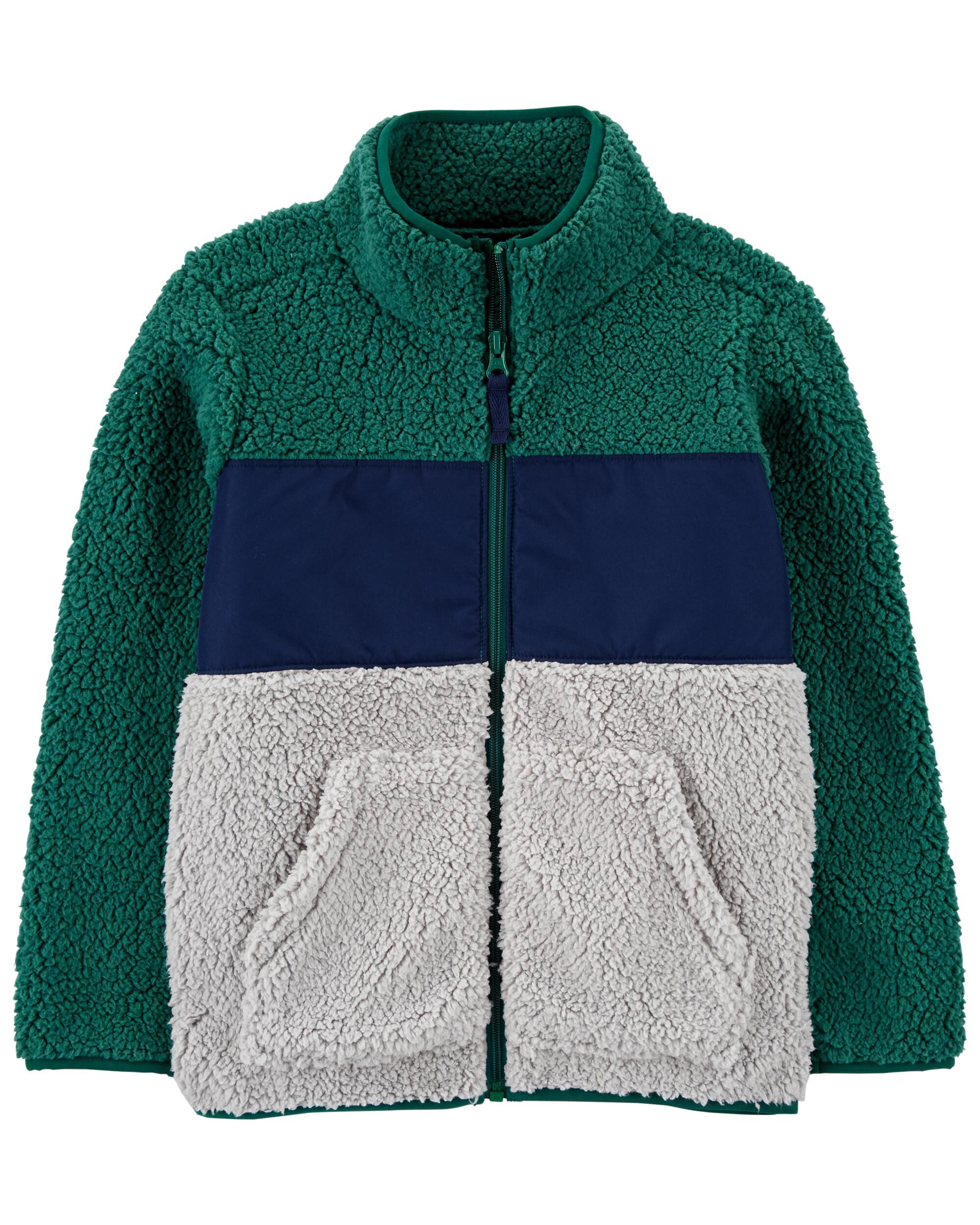 Blue Kid Zip-Up Sherpa Jacket | carters 