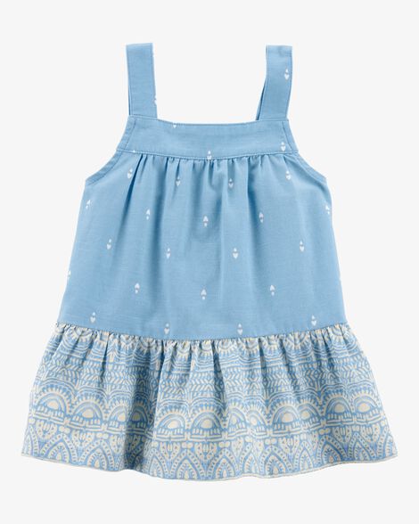  Product image 1 of Toddler Heart Drop - Ikat- Print Tank - Blue
