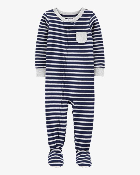  Product image 1 of Toddler 1-Piece Striped Snug Fit Cotton Footie Pajamas