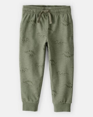 Toddler Boy Dinosaur French Terry Jogger - Green