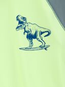 Lime Green - Boys Dinosaur Short-Sleeve Rashguard - Lime Green, Selected