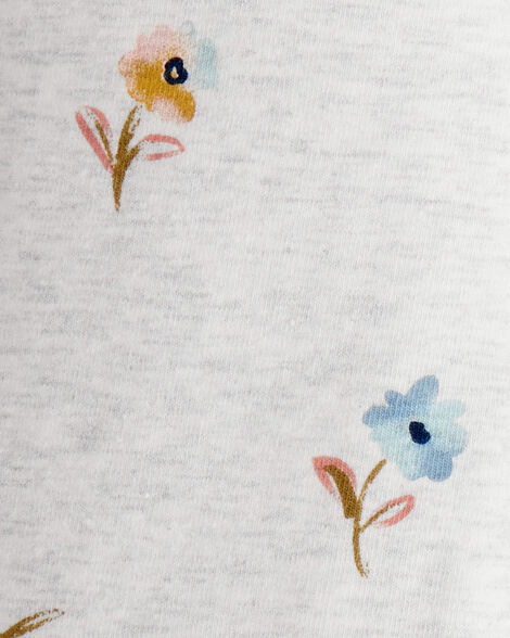  Product image 3 of Toddler Girl Cotton Floral Stretch Leggings - Grey