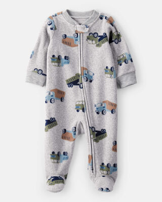 Baby Boy Fox Striped Loose Fit Long-Sleeve Sleep & Play Pajamas - Brown