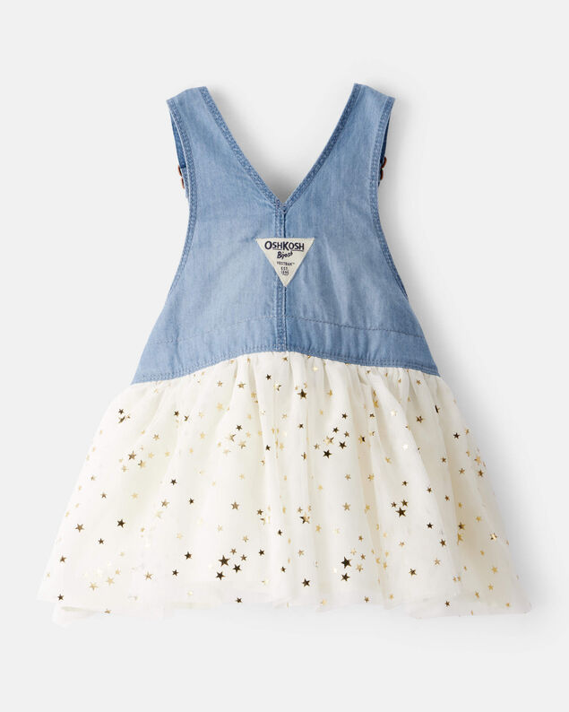 Product image 2 of Baby Girl Chambray Tulle Skirtall - Blue/Cream