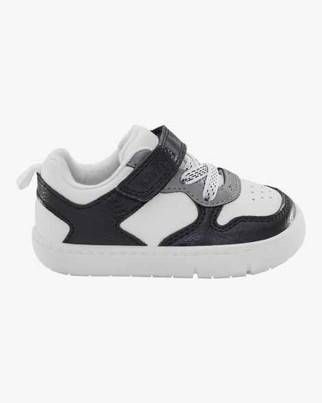 Product image 2 of Every Step® First Walker Faux Leather Fashion Sneakers - White/Black