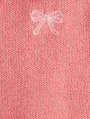 Pink - Baby Girl Bow Cotton Long-Sleeve Sweater - Pink, Selected