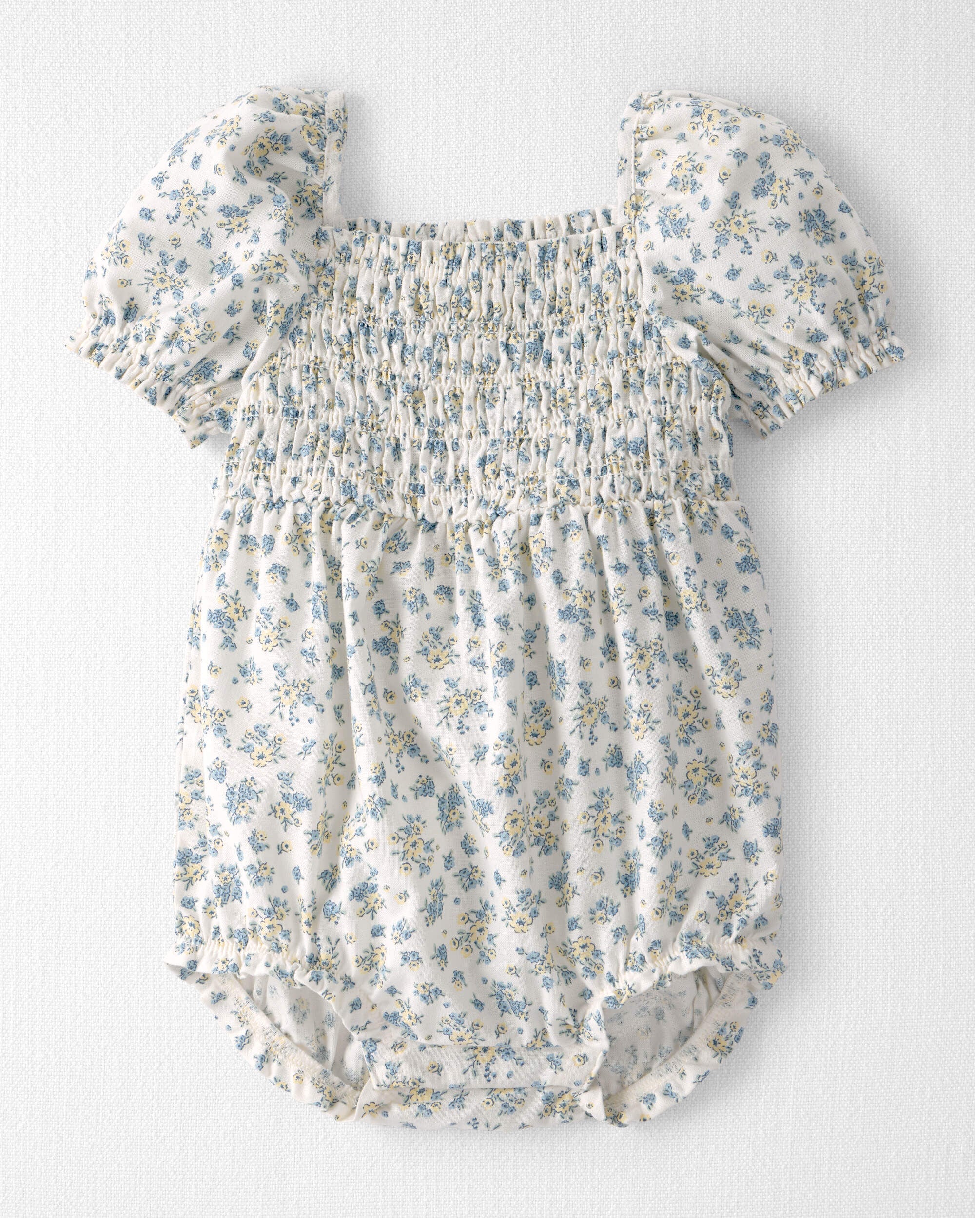 Little Planet Baby Girl Smocked Romper Made with Organic Cotton in Spring Bloom 12M Spring Bloom 34$
