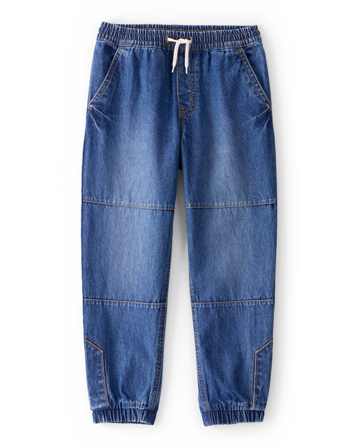 Kid Tapered Iconic Denim Drawstring Joggers - Medium Wash