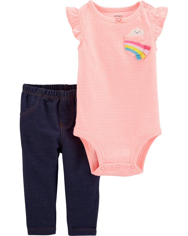 2 Piece Striped Rainbow Bodysuit Pant Set Carters Com